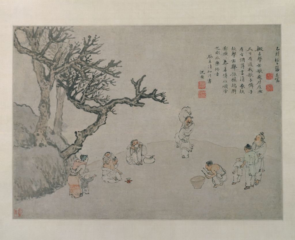 张宏击缶图轴 - 故宫博物院